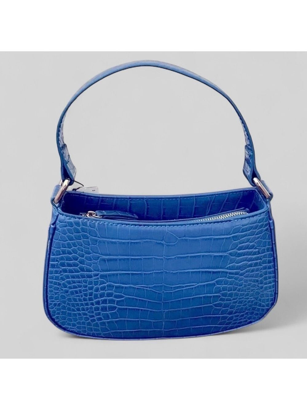 Abercrombie & Fitch-Croc-Embossed small Handbag-NEW-Blue - Picture 2 of 7
